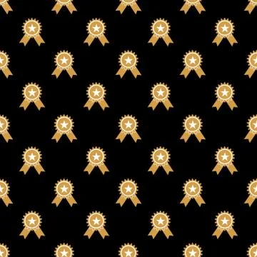 Seamless pattern with gold, silver and bronze medal for simple backgrounds, t Stock Illustration