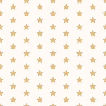 Seamless pattern gold stars on light cream ivory background luxury elegant star Stock Illustration