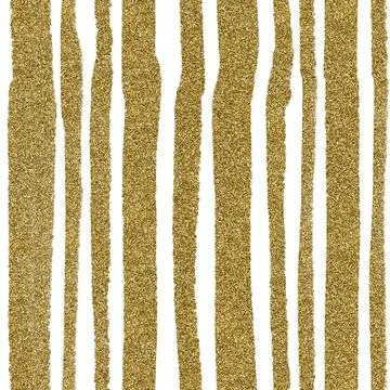 Seamless pattern gold stripes in grunge style on a white Stock Illustration