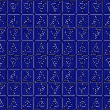 Seamless pattern - gold styled christmas treess Stock Illustration