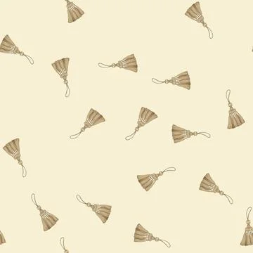 Seamless pattern gold tassel rope cartoon vector Illustrazione stock