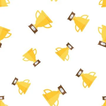 Seamless pattern with gold winners cup Stock Illustration