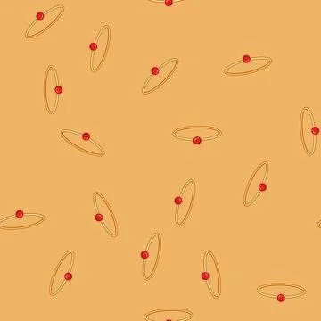 Seamless pattern Golden bracelet with round red gemstone イラスト素材