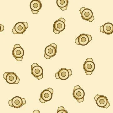 Seamless pattern Golden cabinet knob for furniture and home decor 库存插图