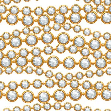 Seamless pattern with golden chains. Stock Illustration