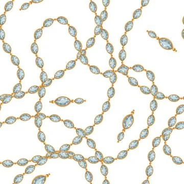 Seamless pattern with golden chains. Stock Illustration