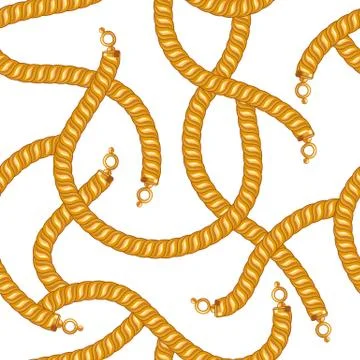 Seamless pattern with golden chains. Stockillustratie
