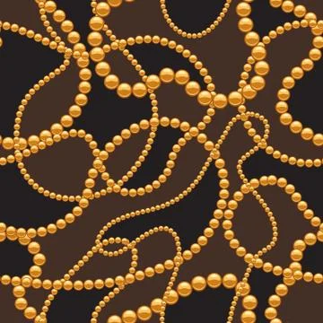 Seamless pattern with golden chains. Stock Illustration