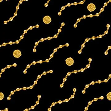 Seamless pattern with golden chains. luxury design. jewelry. riches background. Stock Illustration