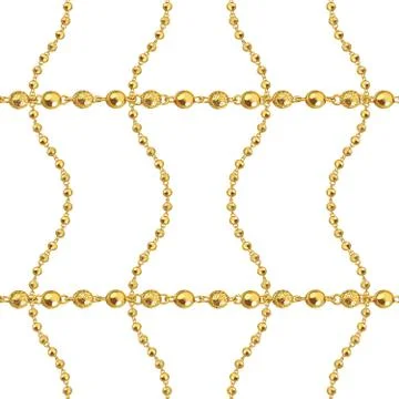 Seamless pattern of golden chains on white background. Stock Illustration