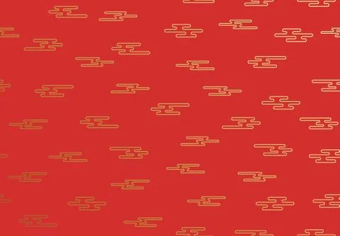 Seamless pattern of golden clouds in Chinese style Stock Illustration