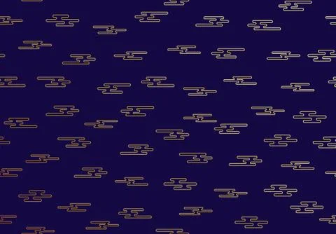Seamless pattern of golden clouds in Chinese style Stock Illustration