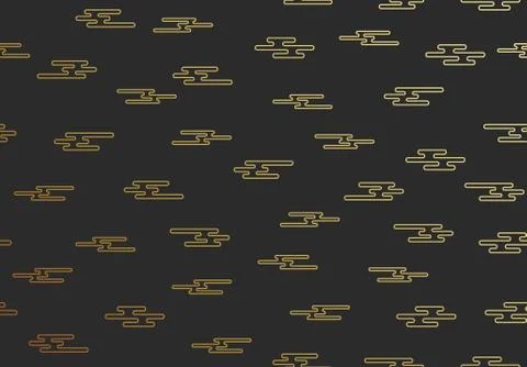 Seamless pattern of golden clouds in Chinese style Stock Illustration