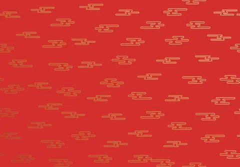 Seamless pattern of golden clouds in Chinese style Stock Illustration