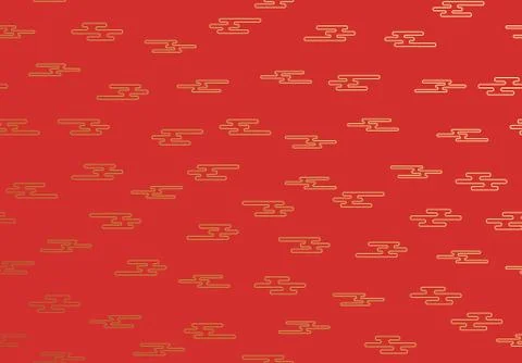 Seamless pattern of golden clouds in Chinese style Stock Illustration