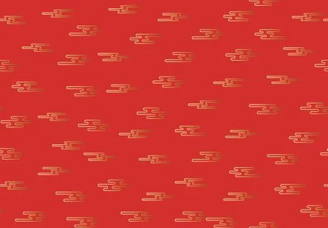 Seamless pattern of golden clouds in Chinese style Stock Illustration