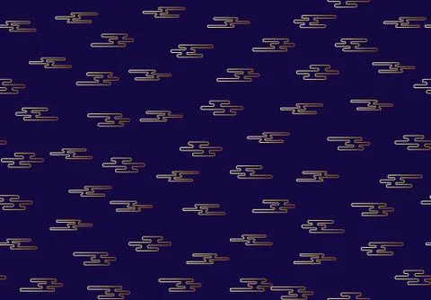 Seamless pattern of golden clouds in Chinese style Stock Illustration