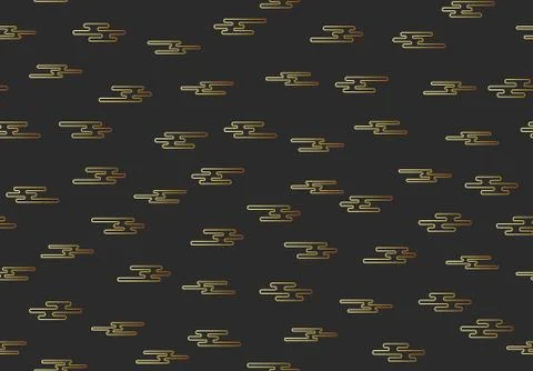 Seamless pattern of golden clouds in Chinese style Stock Illustration