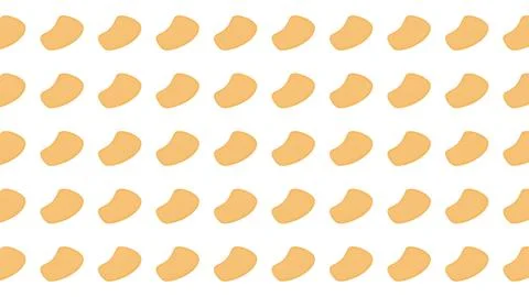 Seamless pattern of golden crispy potato chips on white background for food.. 스톡 일러스트