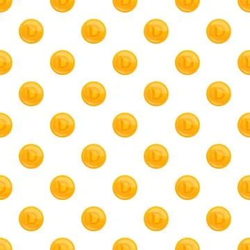 Seamless pattern with golden cryptocurrency d coins 스톡 일러스트