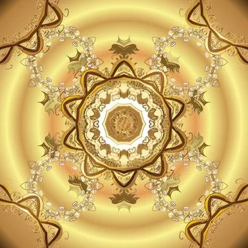 Seamless pattern golden elements. Design vintage for card, sketch, wrapping, tex 스톡 일러스트