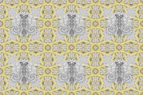Seamless pattern golden elements. Gold template. Floral classic texture. Royal r Stock Illustration