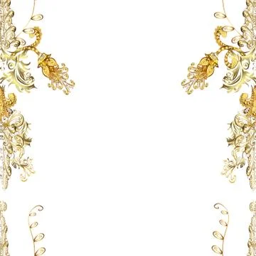 Seamless pattern golden elements. Vector illustration. Floral classic texture. R Stockillustratie