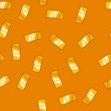 Seamless pattern Golden game ticket blank coupon voucher template Stock Illustration