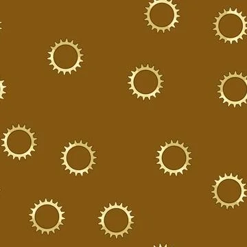 Seamless pattern Golden gear cogwheel illustrating system connection concept Stock Illustration