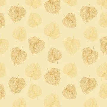Seamless pattern with golden leaves  Stock Illustration