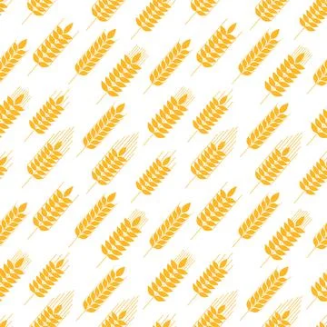 Seamless pattern of golden ripe wheat spikelets. Agricultural symbol, flour Stockillustratie