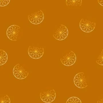 Seamless pattern Golden sacred geometry vector symbol pattern design Stock Illustration
