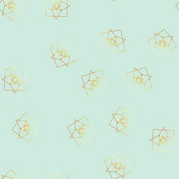 Seamless pattern Golden sacred geometry pattern with star and square shapes 库存插图