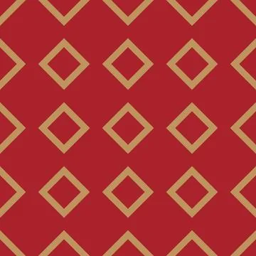 Seamless pattern of golden squares on a bright red background for wallpaper.. Illustrazione stock