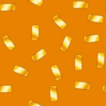 Seamless pattern Golden ticket blank template for special access Stock Illustration