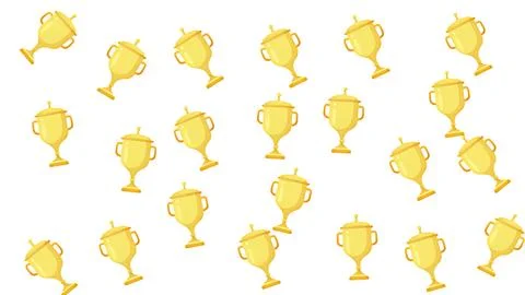 Seamless pattern of golden trophy cups on white background for victory or s.. イラスト素材
