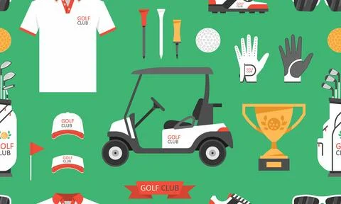 Seamless pattern with Golf game Stock Illustration