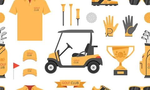 Seamless pattern with Golf game Stock Illustration