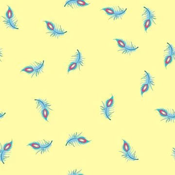 Seamless pattern goose peacock feather cartoon vector Illustrazione stock