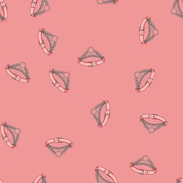 Seamless pattern gothic chokers for women cartoon vector Illustrazione stock
