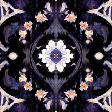 Seamless pattern with a gothic floral motif Stock Illustration