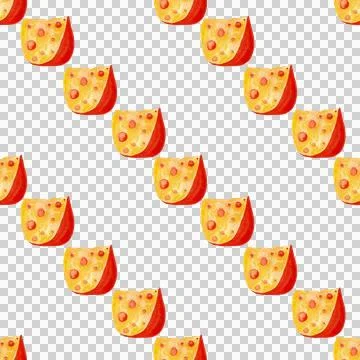 Seamless pattern of Gouda cheese, hand drawn watercolor isolated on white Stock-Illustration