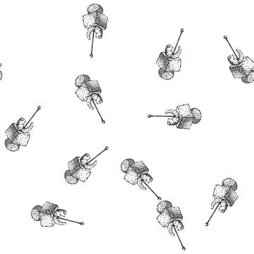 Seamless pattern gourmet canape sketch hand drawn Stock Illustration