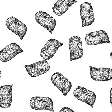 Seamless pattern gourmet dolma sketch hand drawn Stock Illustration
