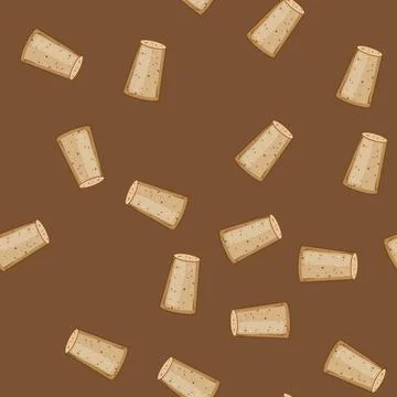 Seamless pattern gourmet wine cork bottle cartoon vector Stock Illustration