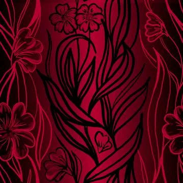 Seamless pattern on gradient background black and red Stock Illustration