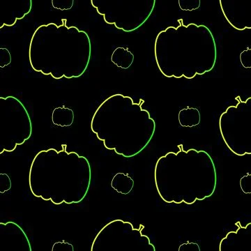 Seamless pattern with gradient  pumpkins. Halloween background. Vector illustrat Stock Illustration