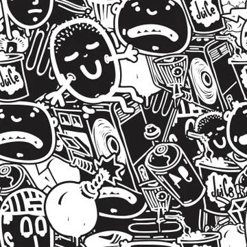Seamless pattern graffiti Stock Illustration