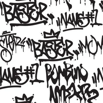 Seamless pattern graffiti Stock Illustration