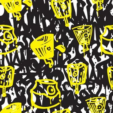 Seamless pattern graffiti Illustrazione stock